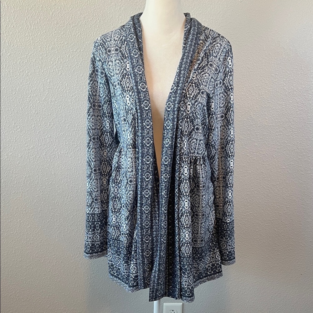 Dalia Blue Boho Patterned Cardigan Size XL
